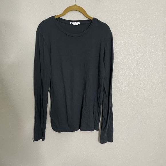 Reformation Dark Gray Long Sleeve Organic Cotton T Shirt XS - Picture 3 of 6